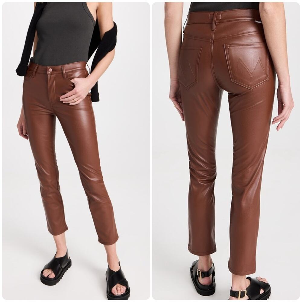 MOTHER The Mid Rise Dazzler Ankle Pants Wax on Wax Off Friar Brown
